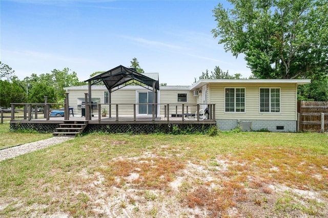 8356 W Tawny Rose, Crystal River, FL 34429 - view of front of property with crawl space, a deck, a gazebo, and cooling unit