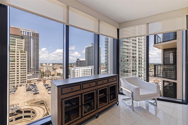 1 Beach Dr SE Unit 2011, Saint Petersburg, FL 33701 - living area with a view of city and light tile patterned floors