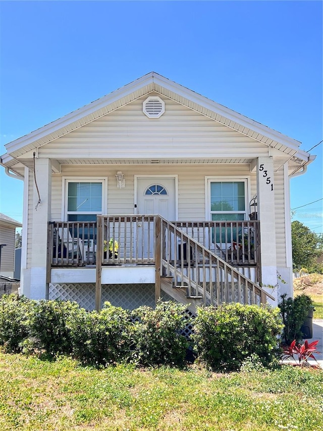 5351 Leisure Ln, New Port Richey, FL 34652 - view of front of house featuring covered porch