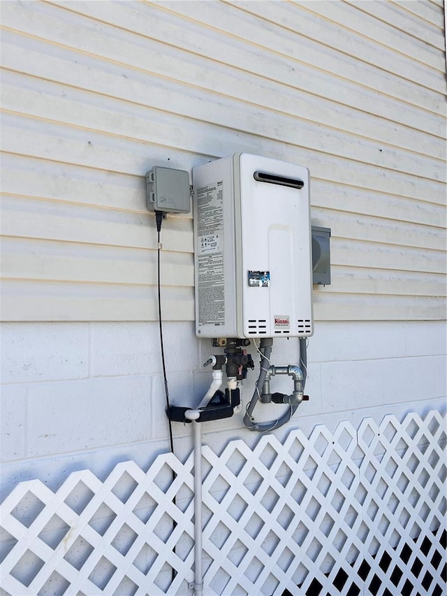 5351 Leisure Ln, New Port Richey, FL 34652 - exterior view of tankless water heater