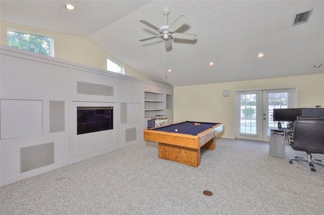 1034 Brighton Way, Lakeland, FL 33813 - rec room with carpet floors, billiards, healthy amount of natural light, recessed lighting, and ceiling fan
