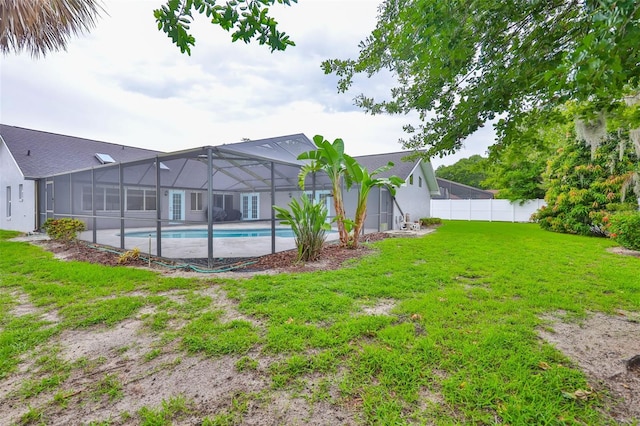 1034 Brighton Way, Lakeland, FL 33813 - view of yard featuring an outdoor pool and a lanai