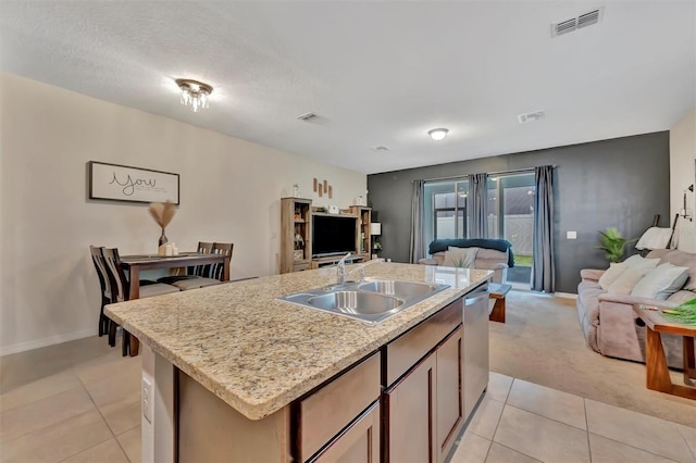 3320 Pleasant Willow Ct, Brandon, FL 33511 - kitchen featuring open floor plan, a sink, and light tile patterned flooring