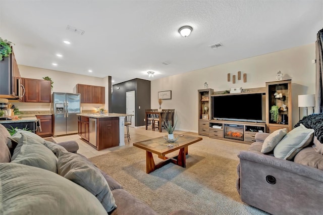 3320 Pleasant Willow Ct, Brandon, FL 33511 - living area featuring a textured ceiling