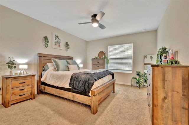 3320 Pleasant Willow Ct, Brandon, FL 33511 - bedroom featuring light colored carpet, a ceiling fan, and baseboards