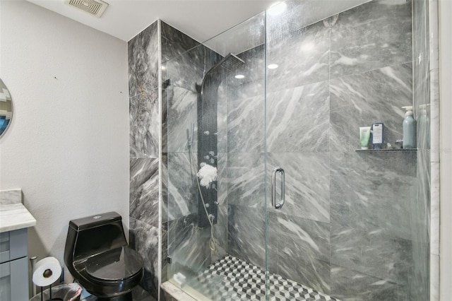 1108 N Franklin St Unit 502, Tampa, FL 33602 - full bath with vanity, a marble finish shower, and toilet