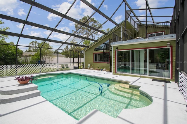 18914 Geraci Rd, Lutz, FL 33548 - view of pool with a patio area and a lanai