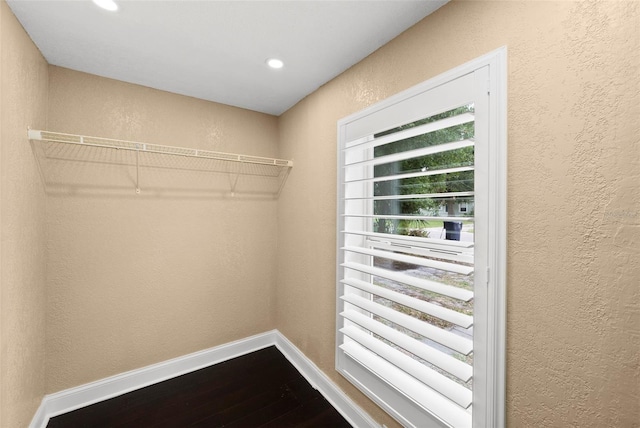 3906 W Rogers Ave, Tampa, FL 33611 - walk in closet with dark wood-style flooring