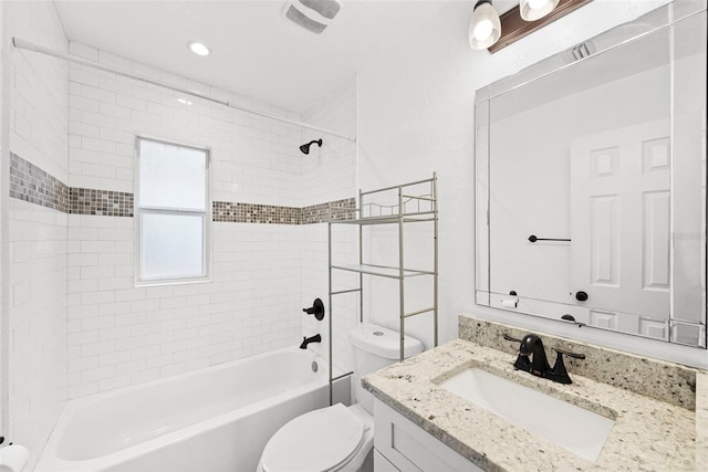 3906 W Rogers Ave, Tampa, FL 33611 - full bathroom featuring toilet, vanity, and shower / bathtub combination