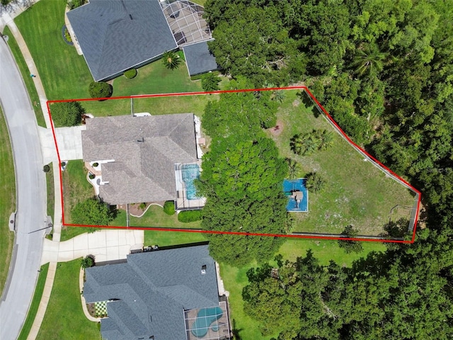 1460 Kensington Woods Dr, Lutz, FL 33549 - aerial overview of property's location with property boundaries highlighted