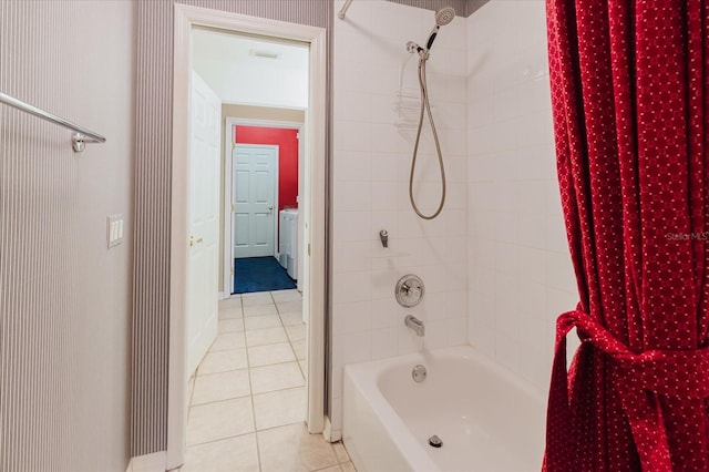 1852 Longview Ln, Tarpon Springs, FL 34689 - bathroom with tile patterned flooring and shower / bath combo