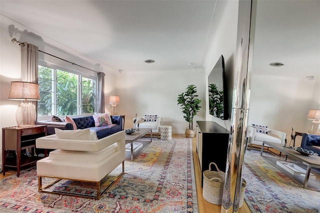 7224 Park St S, St Pete Beach, FL 33707 - living room with light wood-type flooring