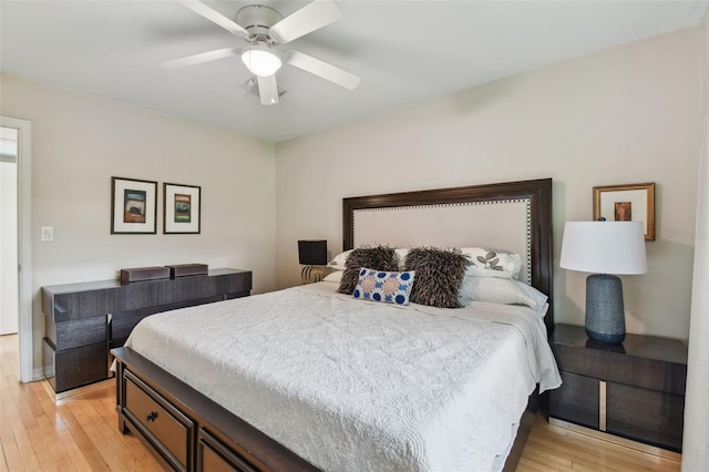 7224 Park St S, St Pete Beach, FL 33707 - bedroom with light wood-style flooring and a ceiling fan