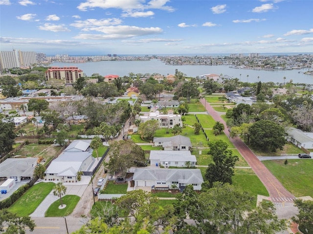 7224 Park St S, St Pete Beach, FL 33707 - aerial view of property and surrounding area with a large body of water, nearby suburban area, and nearby urban area