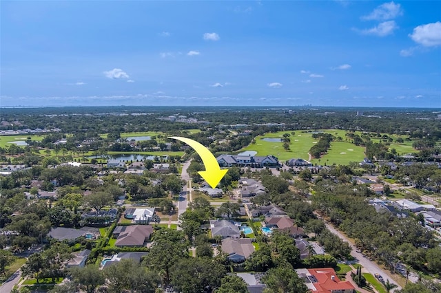 501 Poinsettia Rd, Belleair, FL 33756 - aerial perspective of suburban area featuring a large body of water and a golf course