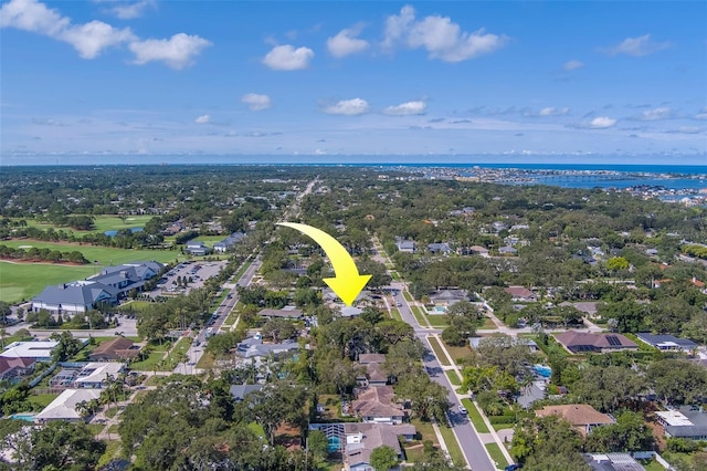 501 Poinsettia Rd, Belleair, FL 33756 - aerial view of residential area with a nearby body of water