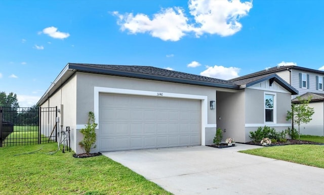 3146 Forrest Plum Ct, Zephyrhills, FL 33540 - single story home with stucco siding, concrete driveway, and a garage