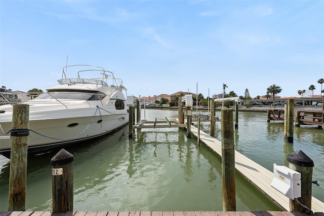 1581 Gulf Blvd Unit 403N, Clearwater Beach, FL 33767 - dock featuring boat lift, a water view, and a residential view