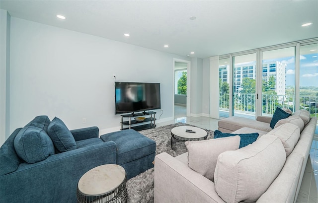 1 Seaside Ln Unit 302, Belleair, FL 33756 - living room featuring recessed lighting and baseboards