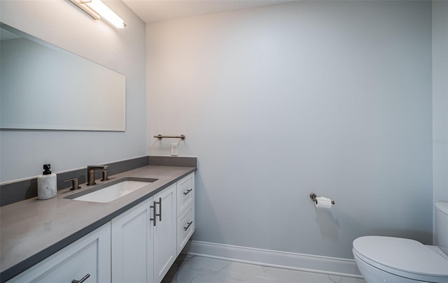1 Seaside Ln Unit 302, Belleair, FL 33756 - half bathroom featuring marble look tile flooring and vanity