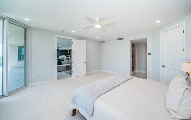 1 Seaside Ln Unit 302, Belleair, FL 33756 - bedroom with recessed lighting, carpet flooring, and a ceiling fan