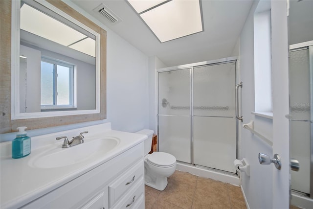 2003 Greenbriar Blvd Unit 1, Clearwater, FL 33763 - full bathroom with a shower stall, vanity, toilet, and tile patterned floors