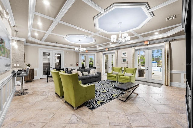 33219 Kateland Dr, Wesley Chapel, FL 33545 - community lobby featuring coffered ceiling, a decorative wall, and ornamental molding