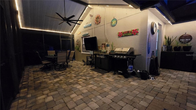 12219 Steppingstone Blvd, Tampa, FL 33635 - view of patio featuring a ceiling fan and outdoor dining space