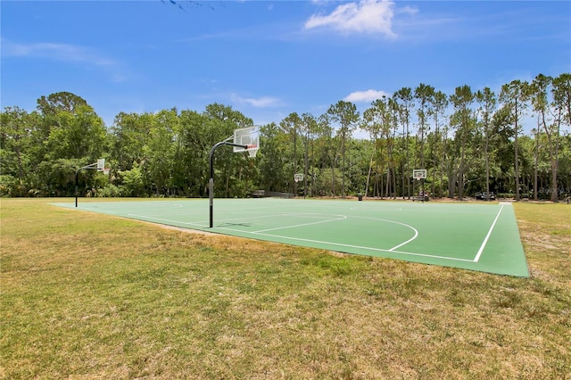 12219 Steppingstone Blvd, Tampa, FL 33635 - view of sport court with a lawn and community basketball court