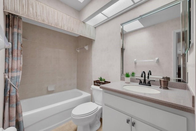 241 Royal Palm Way, Spring Hill, FL 34608 - full bath with vanity, toilet, shower / bath combo, and tile patterned flooring