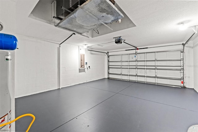 2238 Shirecrest Cove Way, Lutz, FL 33558 - garage with electric panel, a garage door opener, and concrete block wall