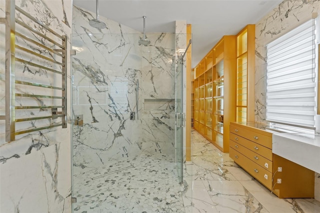 2238 Shirecrest Cove Way, Lutz, FL 33558 - full bath featuring a marble finish shower and marble tiled floors