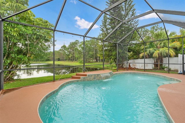 2238 Shirecrest Cove Way, Lutz, FL 33558 - view of swimming pool featuring a water view and a patio