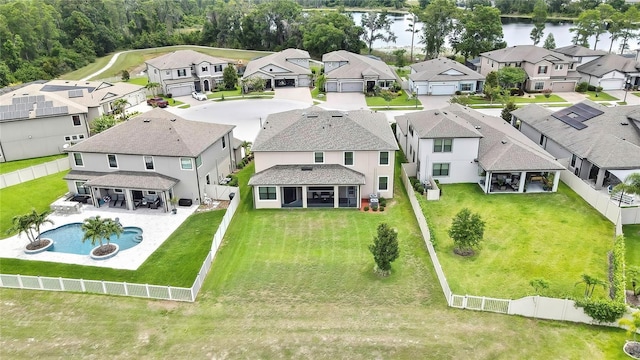 1821 Cherry Walk Rd, Lutz, FL 33558 - aerial view of residential area featuring a large body of water and a pool