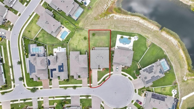 1821 Cherry Walk Rd, Lutz, FL 33558 - aerial perspective of suburban area with property boundaries highlighted