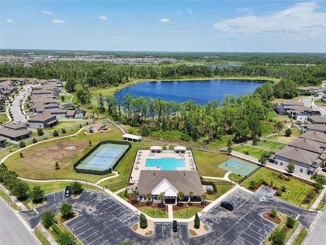1821 Cherry Walk Rd, Lutz, FL 33558 - aerial view of property's location featuring a large body of water and a pool area
