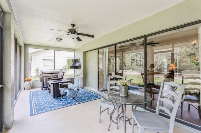 8549 Pinafore Dr, New Port Richey, FL 34653 - sunroom / solarium featuring ceiling fan