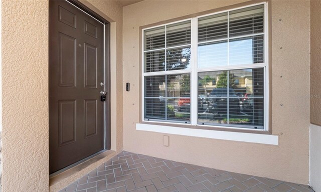 9752 Trumpet Vine Loop, Trinity, FL 34655 - property entrance featuring stucco siding and covered porch