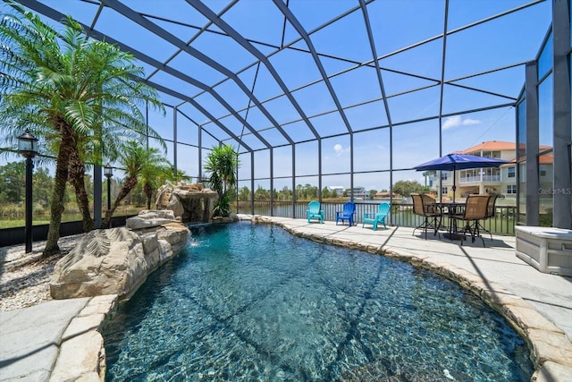 3397 Bluefish Dr, Hernando Beach, FL 34607 - outdoor pool featuring a patio and a lanai