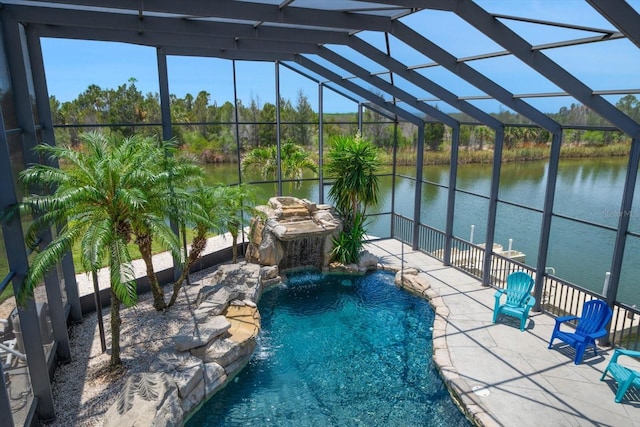 3397 Bluefish Dr, Hernando Beach, FL 34607 - view of pool featuring a patio area and a water view