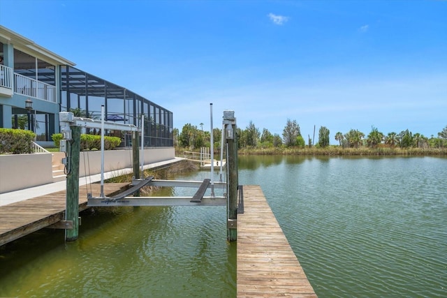 3397 Bluefish Dr, Hernando Beach, FL 34607 - dock area with boat lift and a water view