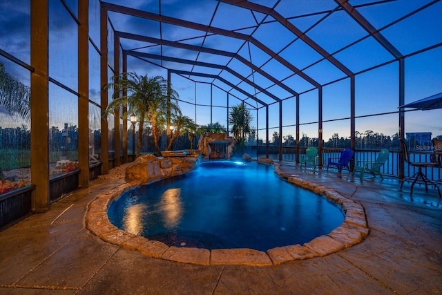 3397 Bluefish Dr, Hernando Beach, FL 34607 - outdoor pool featuring a patio and a lanai