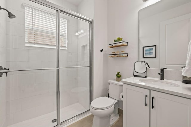 3541 Great Banyan Way, Wesley Chapel, FL 33543 - bathroom featuring a stall shower and vanity