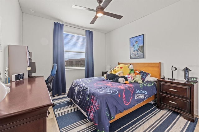 3541 Great Banyan Way, Wesley Chapel, FL 33543 - bedroom featuring wood finished floors, an office area, and ceiling fan