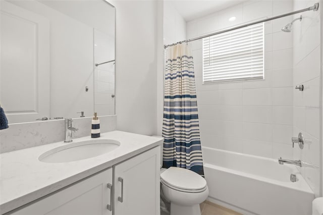 3541 Great Banyan Way, Wesley Chapel, FL 33543 - full bathroom with vanity and shower / bath combo with shower curtain