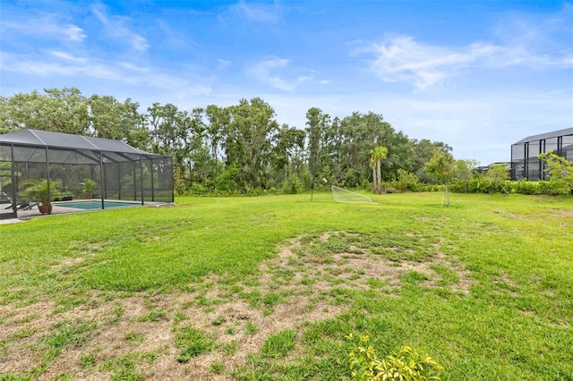 3541 Great Banyan Way, Wesley Chapel, FL 33543 - view of yard featuring an outdoor pool and a lanai