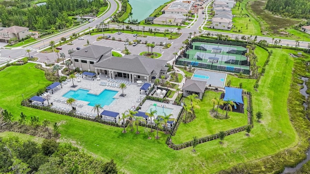 3541 Great Banyan Way, Wesley Chapel, FL 33543 - aerial view of a pool