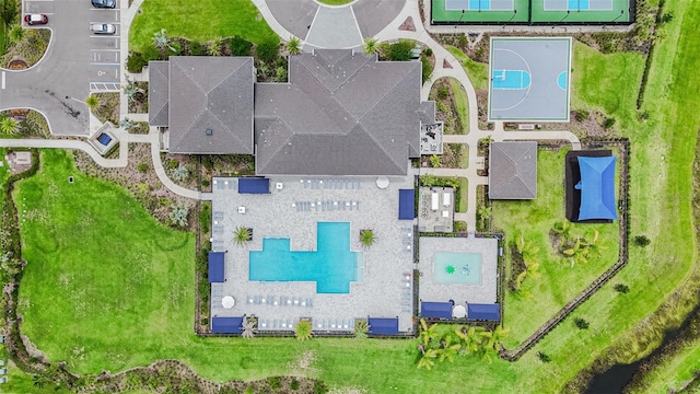 3541 Great Banyan Way, Wesley Chapel, FL 33543 - aerial view of a pool area