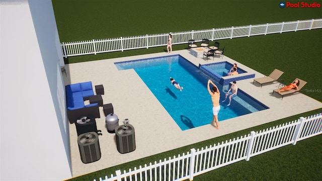 3541 Great Banyan Way, Wesley Chapel, FL 33543 - view of swimming pool featuring a patio and a pool with connected hot tub