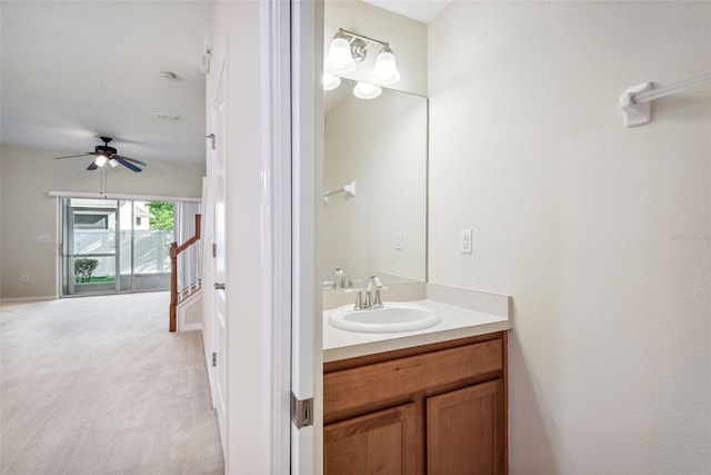 31215 Flannery Ct, Wesley Chapel, FL 33543 - bathroom with vanity and ceiling fan
